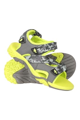 Image of Mountain Warehouse Seaside Junior Sandals - Neoprene Lining, Flexible Kids Shoes, Removable Heel Strap Beach Shoes - Spring Summer Walking, Travelling & Beach Grey Kids Shoe Size 8