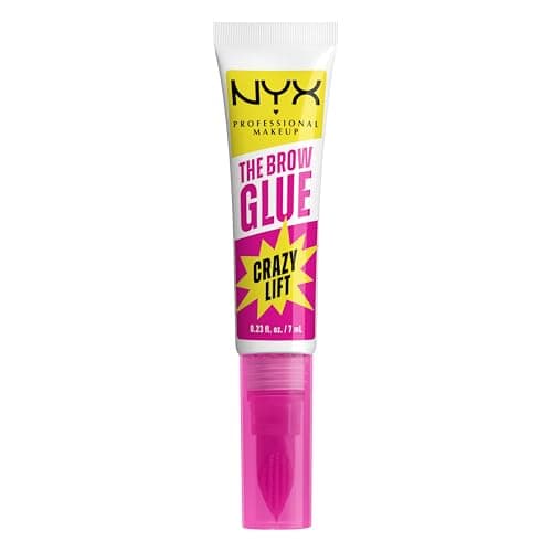 Image of NYX Professional Makeup The Brow Glue Crazy Lift, 24-Hour Strong-Hold Brow Lamination Gel with Built-In Styling Comb to Precisely Coat and Lock Every Brow Hair, Flake-Proof, Transparent