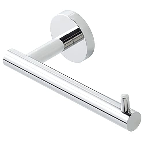 Image of Sayayo Chrome Toilet Roll Holder Wall Mounted Toilet Paper Holder SUS304 Stainless Steel for Bathroom Kitchen, Loo Tissue Roll Holder Round Base Style, EGYT6130-C
