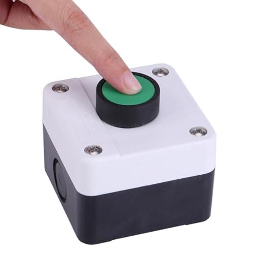 Image of TKSE Gate Release Button, IP54 Weatherproof ABS Green Push Button Switch One Button Control Box for Indoor Outdoor Gate Opener