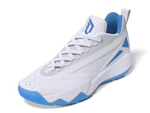 Image of adidas Unisex-Adult Dame Certified 2 Low Trainers Sneaker, White/Blue Burst/Silver Metallic, 11.5 Women/10.5 Men