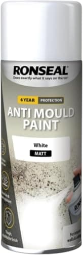 Image of UHR Ron-seal Anti Mould Paint White Matt Spray, smooth, even coverage, DIY Enthusiasts, Effectively Resisting Moisture, Protection for Clean, Hygienic Walls and Ceilings, 400ml