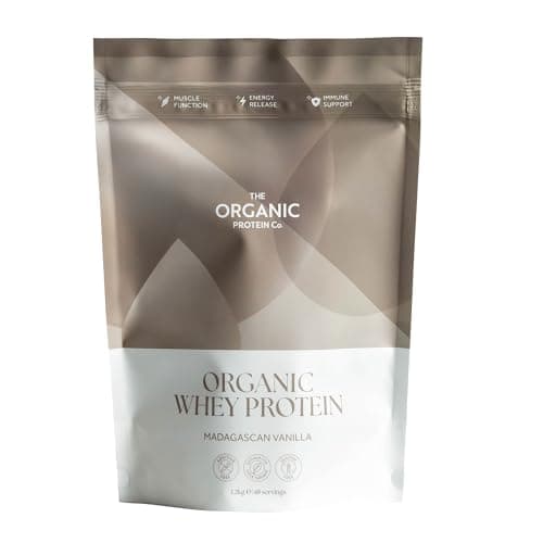 Image of The Organic Protein Co. – Madagascan Vanilla Organic Whey Protein Powder | No Additives, Undenatured, Bioactive, UPF Free, No Emulsifiers, Grass Fed, Vegetarian, Gluten Free - 1.2kg