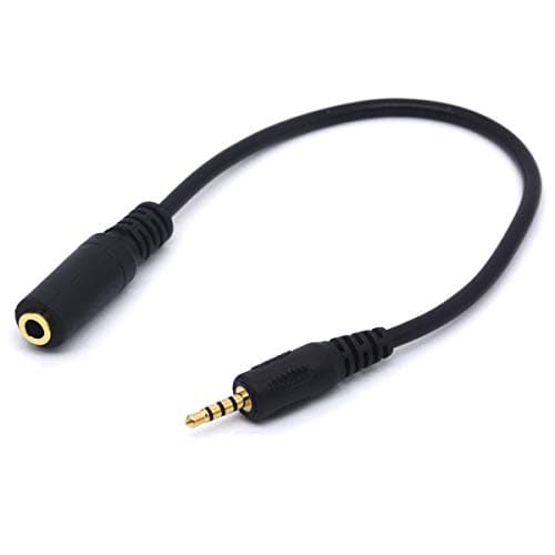 Image of HUHANGGod 2.5mm Male to 3.5mm Female Cable Headphone Audio Converter 4 Poles Stereo Adapter 20cm (2.5mm Male To 3.5mm Female)