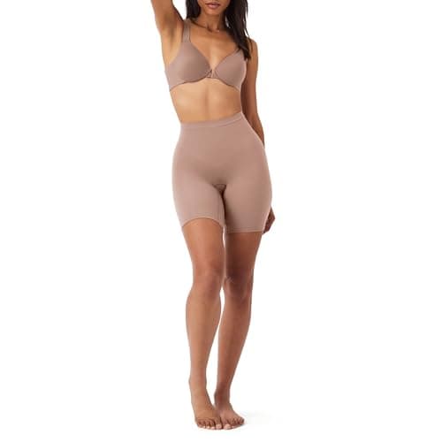 Image of Spanx SPANXsculpt Power Series Mid-Thigh Short - Core Shapewear - Lightweight, All-Day Shaping & Support - No Panty Lines - Cafe Au Lait X-Large