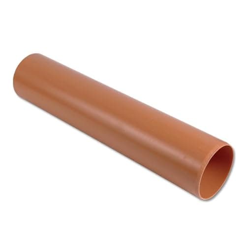 Image of Flo Plast Underground Drainage Pipe Plain Ended 110mm x 3m Length D043 — Pack of 2