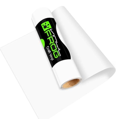 Image of VINYL FROG Matte White Craft Vinyl Roll Self-Adhesive Permanent Vinyl 30.5x305cm for Cutting Machine