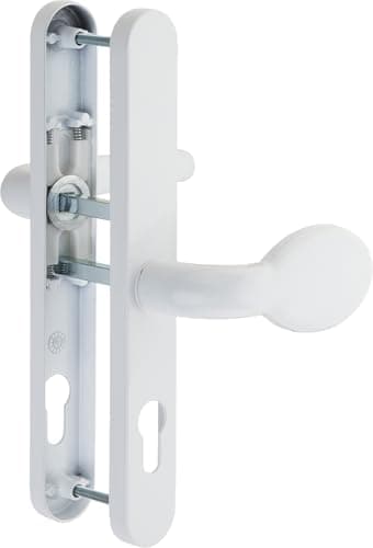 Image of Nainova Hardware uPVC, Patio & Composite Door Handle 92mm 62mm Offset Lever Pad 211mm Fixings White