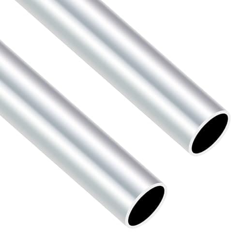 Image of iMeistek 6063 Aluminium Round Tubes, 28mm OD 25mm ID 400mm Length Seamless Aluminium Tubes for DIY Model, Industrial,Decorative (2PCS)