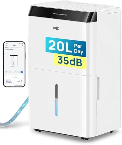 Image of Dreo 20L/day Smart Dehumidifier Low Energy, 35dB Quiet, Laundry Dry, Whole House, Humidity Sensor & Display, 24H Timer, Large Room Auto, 3 Speed, Humidity Control, Good Housekeeping Institute Approved