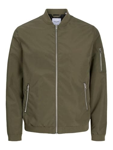 Image of JACK & JONES Mens Jjerush Bomber Noos, Dusty Olive, M UK