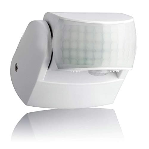 Image of SEBSON PIR Sensor Outdoor IP65, Surface Wall mounted, Infrared Motion Sensor, LED suitable, Range max. 12m/180° + 3m/360°, swivelling, max. 1200/600W, white