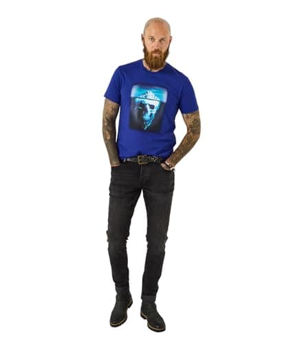 Image of Joe Browns Mens Casual Relaxed Skull Print Tee Regular Blue UK M