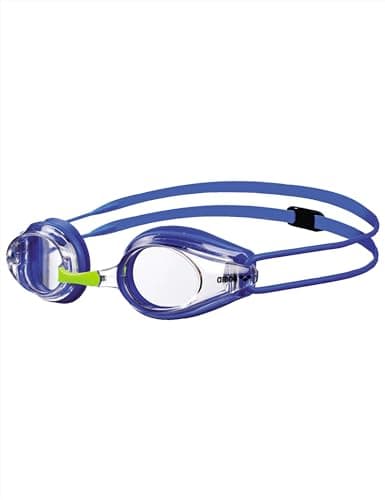 Image of ARENA JR Children's Swimming Goggles Glasses for Competition and Training – Tracks blue Clear/Blue Size:One Size, Junior