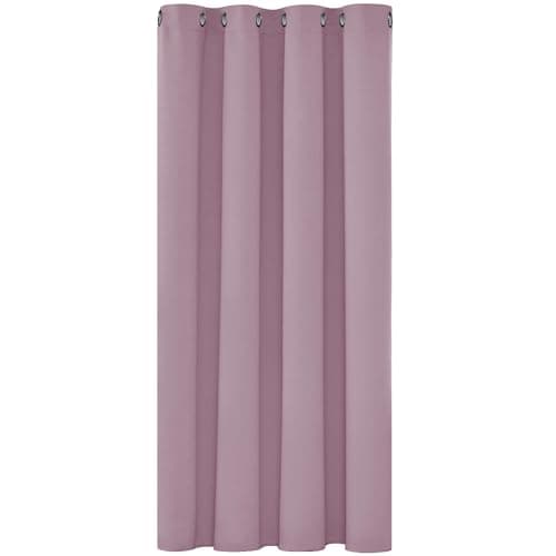 Image of Deconovo Thermal Insulated Blackout Curtain Fabric Ring Top Eyelet Curtain for Bedroom Windows 52"x 54" Baby Pink 1 PANEL