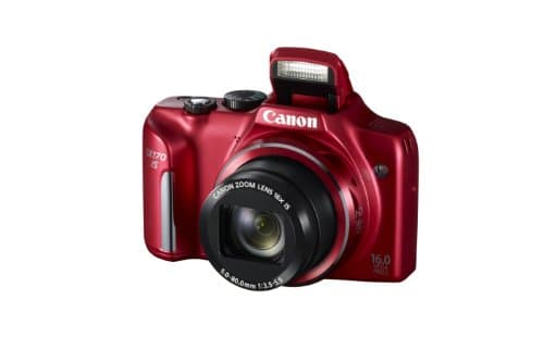 Image of Canon PowerShot SX170 IS Compact Camera 16MP 1/2.3" CCD (Charging Transfer Device) 4608 x 3456 pixels Red (Renewed)