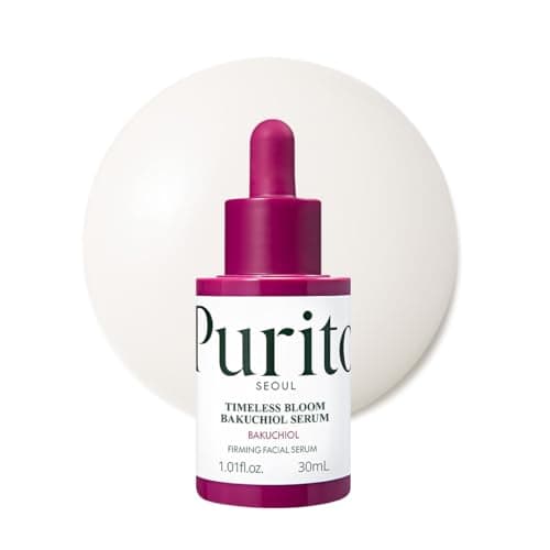 Image of PURITO SEOUL Timeless Bloom Bakuchiol Serum, Korean Jeju Hydrangea, for Sensitive Skin, Ampoule, Fine Line Reduction, Anti Aging Facial Serum for face, K-Beauty, 30ml 1fl.oz