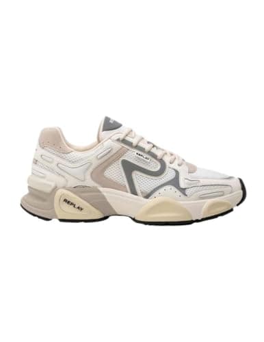 Image of REPLAY Men's Destiny M Night Sneaker, 041 Off Wht, 7.5 UK