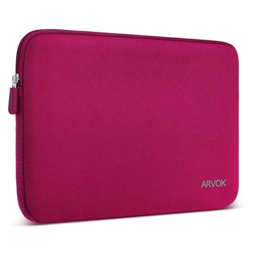Image of Arvok 13 13.3 14 Inch Laptop Sleeve Case for MacBook Pro/MacBook Air 13-14 inch, Water-Resistant Notebook Chromebook Computer Pouch, Carrying Bag Cover for HP/Dell/Lenovo/Asus/Acer, Wine Red