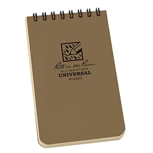 Image of Rite in the Rain Weatherproof Notebook Spiral Top 3" x 5" Tan Cover Universal Pattern 6 Pack (No.935TL6) Beige