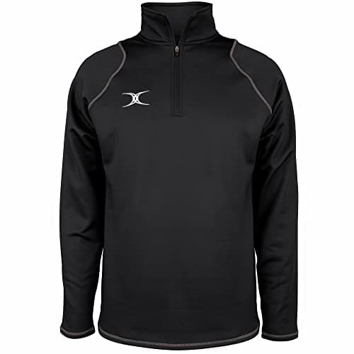 Image of Gilbert Mens Barbarians 2019 Players 1/4 Zip Rugby Training Top Sweatshirt Black