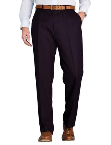 Image of Chums Men's Stretch Waist Formal Smart Work Trousers Elasticated Waist Black