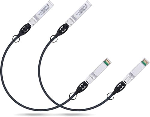 Image of ipolex 2PCS 10Gb SFP+ DAC Cable, 0.3m/0.98ft Direct Attach Copper Passive Twinax Cable, Compatible for Cisco SFP-H10GB-CU0.3M, Ubiquiti UniFi UC-DAC-SFP+, Meraki, Mikrotik and Other Open Switches