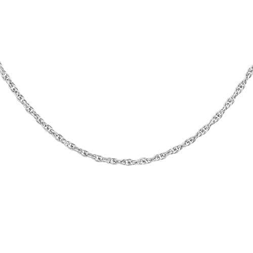 Image of CARISSIMA Women's 9 ct White Gold 0.4 mm Prince of Wales Chain Necklace of Length 46 cm/18 Inch