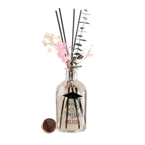 Image of Personalised Reed Diffuser, Coconut and Lime Scent, 220ml, Graduation Gift (Tassel Hassel)