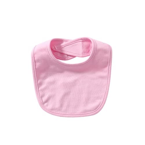 Image of Baby's Double Layer of Cotton Soft Absorbent Drooling Bibs (7 Pieces) (Pure Pink (100% cotton))