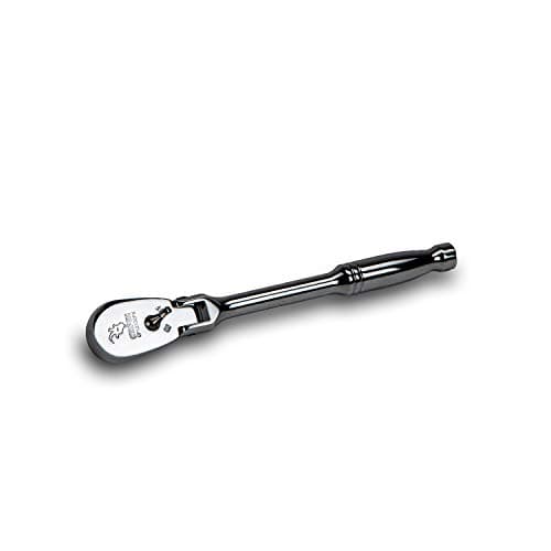 Image of Capri Tools 1/4-Inch Drive Low Profile Flex-Head Ratchet, True 72-Tooth, 5-Degree Swing Arc, 180-Degree Flex-Head (CP12100FX)