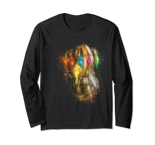Image of Avengers Endgame Infinity Gauntlet Warlord Splatter Long Sleeve T-Shirt