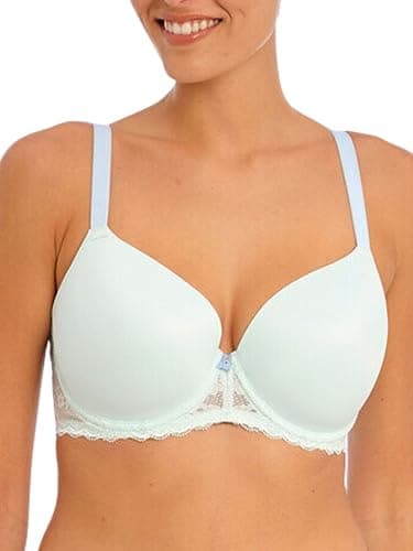 Image of Freya Women's Offbeat Underwire Demi Molded Plunge T-Shirt Bra, Pure Water, 32E