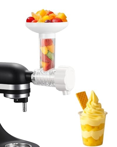 Image of HOMGEN Ice Cream Maker Attachment for KitchenAid Stand Mixer - Frozen Yogurt and Sorbet Maker - Gelato Sorbet Maker - Healthy Frozen Fruit Ice Cream Maker - Soft Serve Dessert Machine,Dishwasher Safe