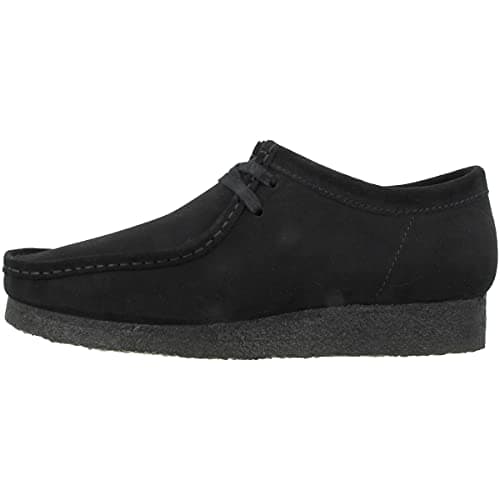 Image of Clarks Unisex Wallabee Lace-Up Shoes, Black/White, 7 UK