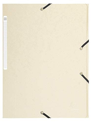 Image of Exacompta - Ref 17104H - Elasticated 3-Flap Folder - 240 x 320mm in Size, Suitable for Storing A4 Documents, 425gsm Laminated Card, FSC-Certified - Ivory (Pack of 25)
