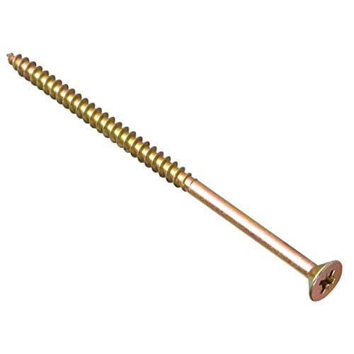 Image of ForgeFix Multi-Purpose Single Thread Screws | 5.0 x 100mm | Zinc Yellow Passivated | Box 100