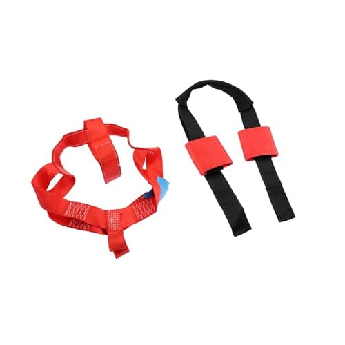 Image of Motoforti 1 Set Front Rear Wheel Transport Tie Down Strap Nylon Black Red Long-lasting