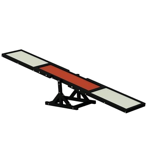 Image of PawHut Wooden Pet Seesaw for Big Dogs, Agility Training Equipment for Dogs with Anti-Slip surface, 180 x 30 x 30cm - Black