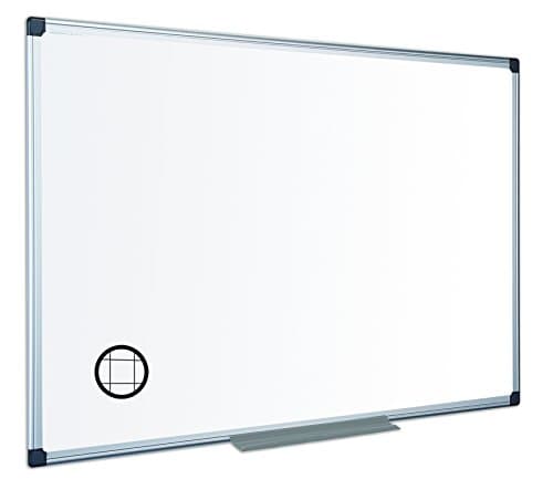 Image of Bi-Office Gridded Whiteboard Maya, Melamine, Aluminium Frame, 120 x 120 cm