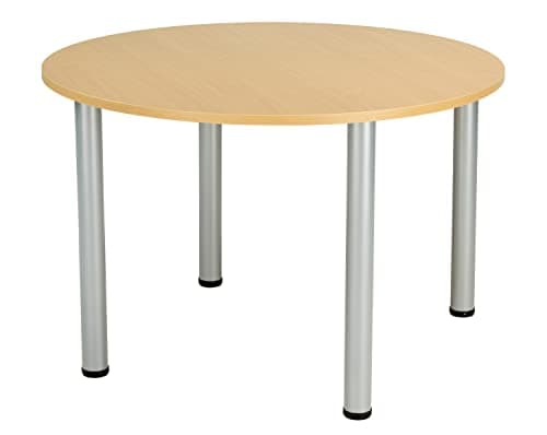 Image of Office Hippo Circular Office Table, Sturdy & Robust Round Table Desk, Circular Work Table For Home Office, Ideal For Canteen, Boardroom or Meeting Room, Versatile Desk Table - Oak