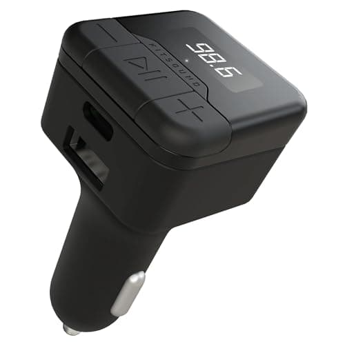Image of KitSound MYFM3 Bluetooth FM Transmitter | Wireless Car Adapter | USB-C Power Delivery Fast Charging | Dual USB Ports | Hands-Free Calling | Music Streaming | Universal Car Audio Adapter