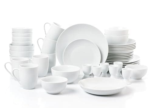Image of Waterside Fine China 42 Piece Simply White Coupe Dinner Set