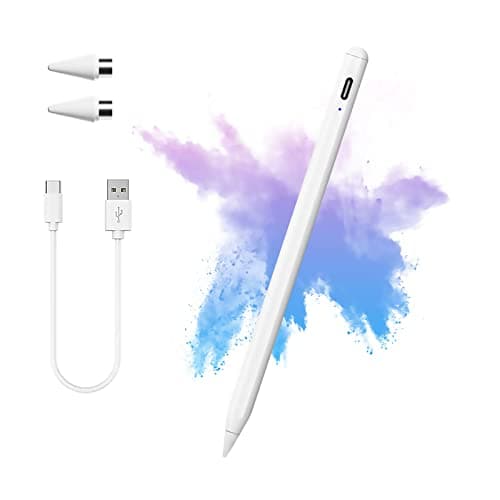 Image of EFaith Stylus Pens for Touch Screens, Universal Capacitive touch screen pen with Magnetic Cap & Replacement Tips for iPad/Mini/Air/iPhone/Microsoft/Android Touchscreen Device - White (White)