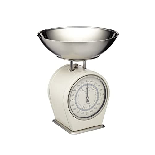 Image of KitchenCraft Living Nostalgia Mechanical Kitchen Scales, Vintage Inspired Traditional Weigh Scales, Accessories for Baking and Cooking, 4 kg (8 lbs) - Antique Cream