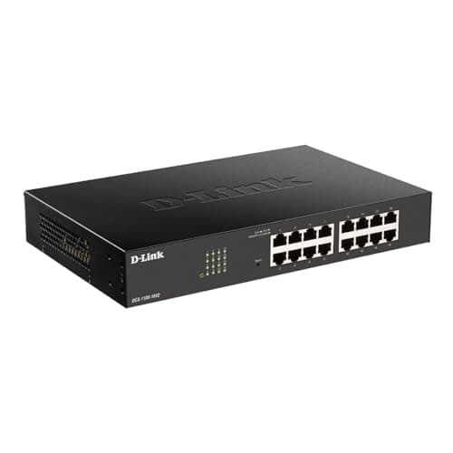 Image of D-Link DGS-1100-16V2 - 16-Port Gigabit Smart Managed Switch with VLAN support, layer 2 features, QoS, 802.3az EEE, Fanless , Black
