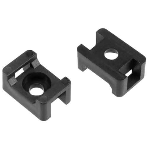 Image of TA-VIGOR 100Pcs Nylon Cable Tie Mount Base, 5.2mm Saddle Type Mount Wire Holder, Cable Zip Ties, Adjustable Cable Tie Holder with Self-Locking for Wire and Cable Tidy, Black