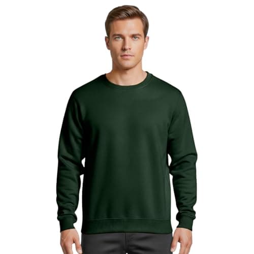 Image of Star and Stripes LARGE BOTTLE GREEN crew neck cotton sweatshirts durable jumpers unisex fitting