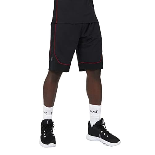 Image of Everlast Mens x Ovie Soko Basketball Shorts Black & Red 4XL