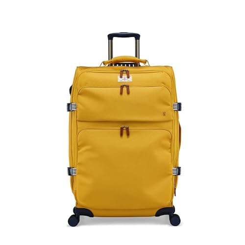 Image of Joules Coast Collection Trolley Travel Luggage Case, 4-Wheel Spinner, Softside Suitcase, Antique Gold, Large